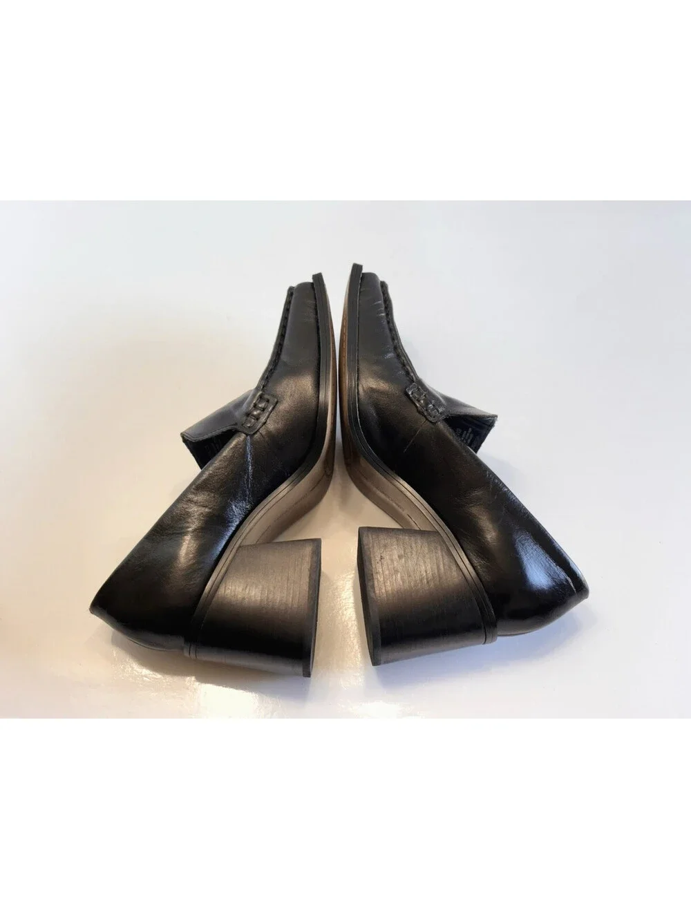 Vince Camuto Segellis Women's Black Leather Loafer Pumps Square Toe Size 8 M